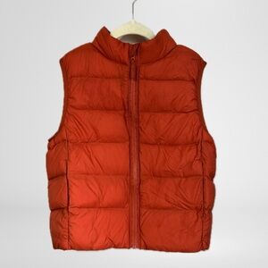 Uniqlo Bright Orange-Red Puffer Vest 3-4T